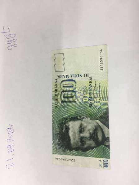 Продаю 100 финских марок 1986 года