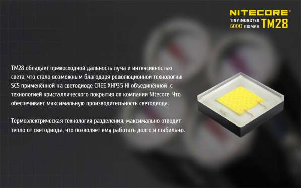 NiteCore Сверхмощный поисковый фонарь NiteCore TM28 с встроенной зарядкой в Москве фото 7