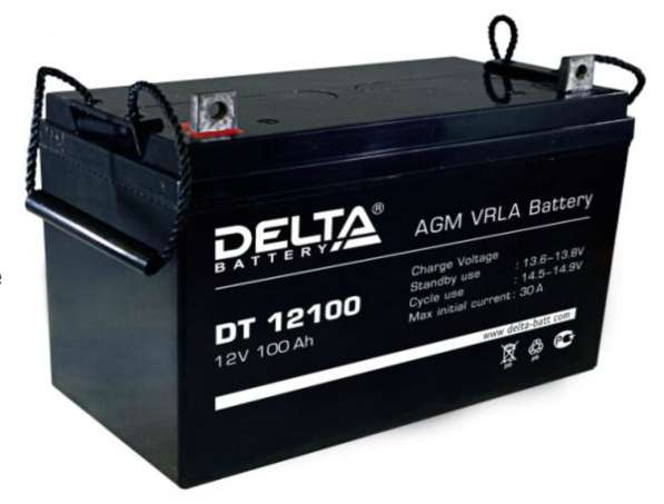 АКБ 100 Ач (12В) Аккумуляторная батарея DELTA DT 12100