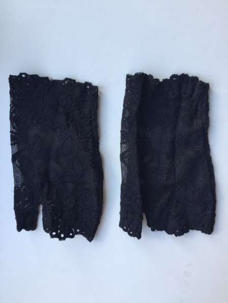 Перчатки митенки кружева чёрные стрейч гипюр без пальцев в Москве фото 3
