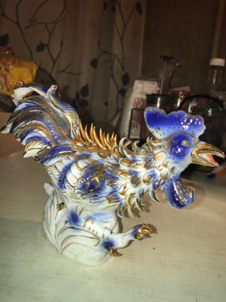 Статуэтка Петух Гжель, фарфор