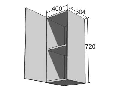 Навесной шкаф ШВ-40 Вишня ЕвроМебель в Кемерове