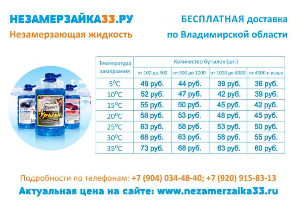 Продажа незамерзайки во Владимире в Владимире