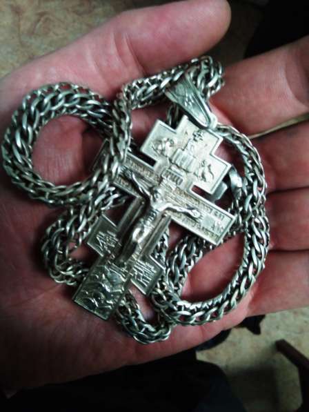 Мужская серебряная цепь с крестом в Иванове
