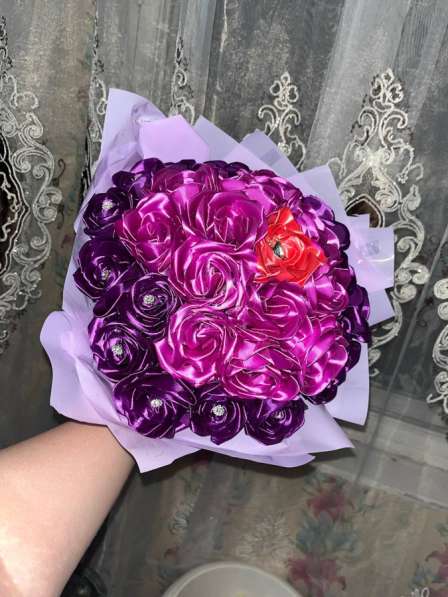 Цветы из отласной ленты