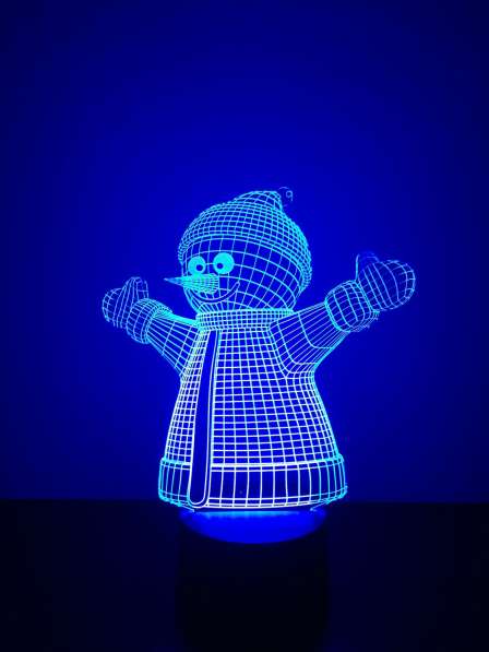 Светодиодный 3Д ночник "Снеговик"