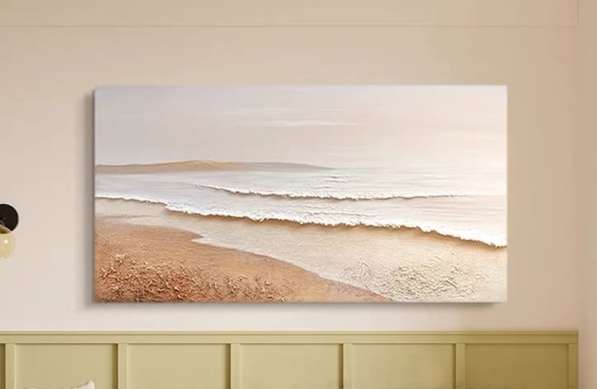 Картина маслом морской пейзаж пpемиум холст