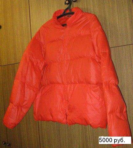 Куртка женская красный пуховик США размер XL 48 - 50