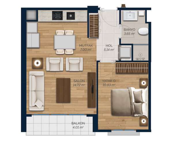 2-к. квартира 45м² Турция, Стамбул, Бейликдюзю в фото 6