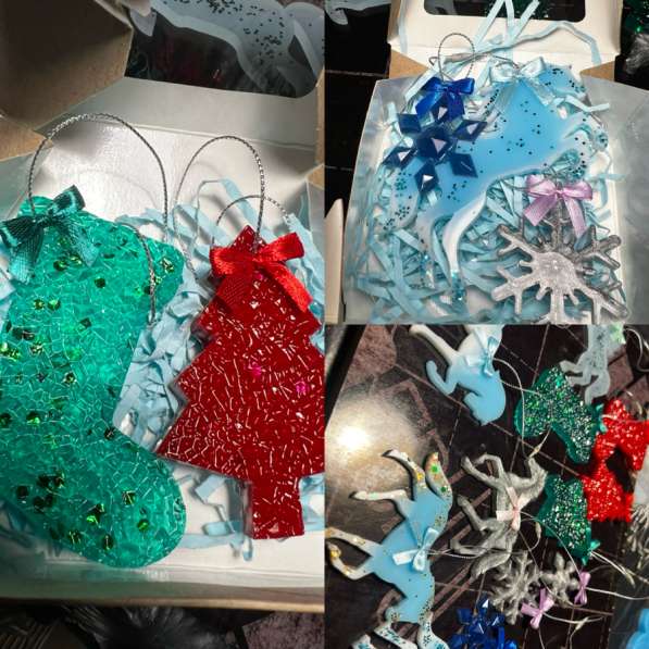 Елочные Игрушки из эпоксидной смолы набор