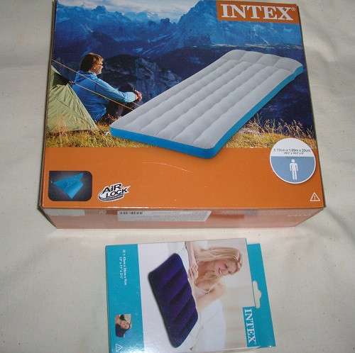 Надувные матрас 189х72х20см Intex и подушка для сна