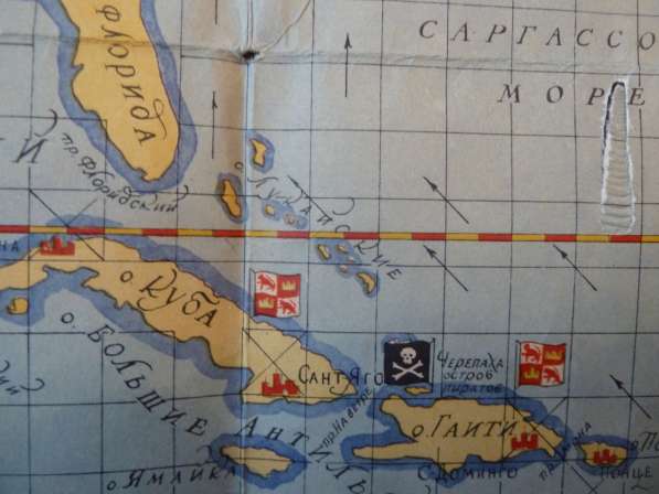 Карта настольной игры Пираты худ В.М. Голицын 1934 в Орле фото 3