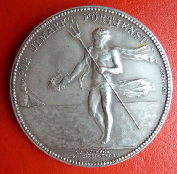 Швеция медаль За труды и отвагу на море 1832 г. Оскар серебр в Орле