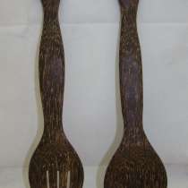 Ложка и вилка большие деревянные (Q593), в Москве