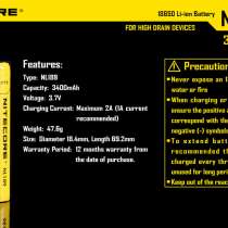 NiteCore Аккумулятор Li-Ion Nitecore 18650 PCB 3400 mAh, 3.7 В., в Москве