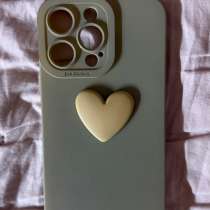 Коричневый чехол с сердечком iphone 14 pro max, в Ставрополе