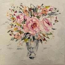 Картина маслом Цветы мастихином, в Москве