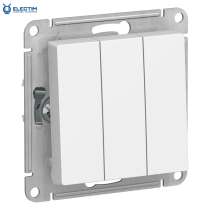 3-клавишный выключатель, сх.1+1+1, 10АХ, механизм, Белый, в г.Лондон