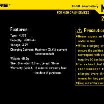 NiteCore Аккумулятор Li-Ion Nitecore 18650 PCB 2600 mAh, 3.7 В., в Москве