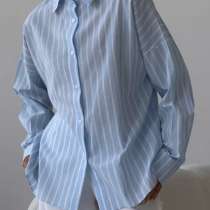 Хлопковая рубашка в полоску оверсайз женская, в Анапе