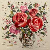 Картина маслом Цветы мастихином, в Москве