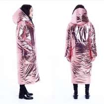 Женский пуховик двусторонний "Розовое золото", в Москве